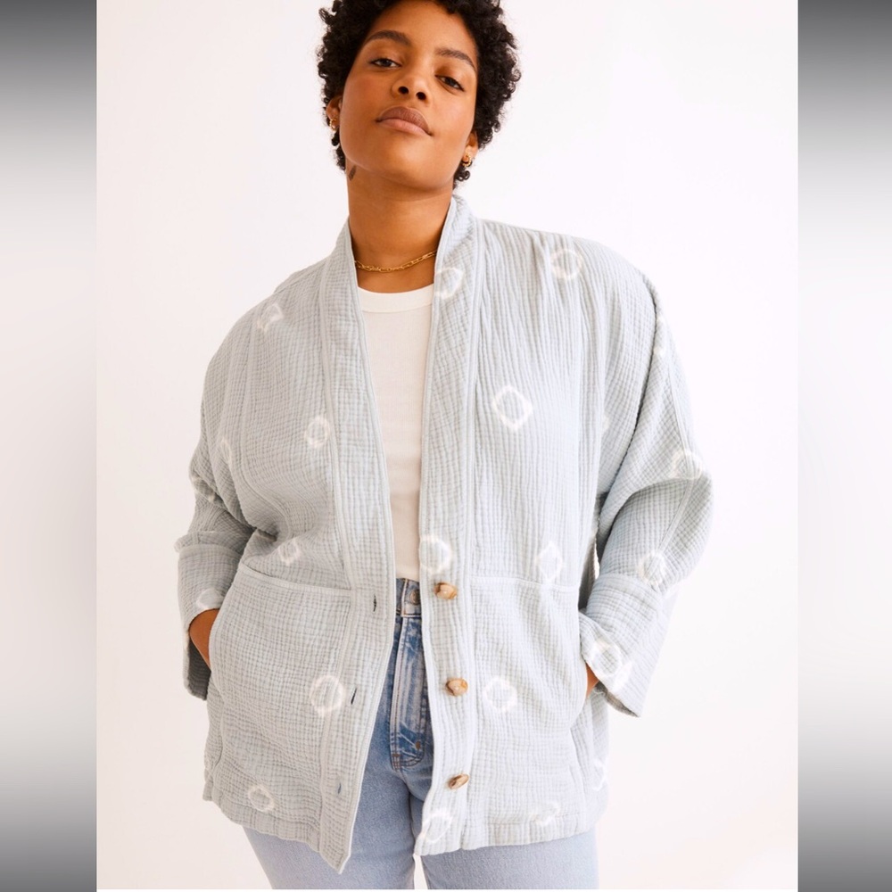 Madewell NWT Shibori Lightspun Seamed Robe Jacket Size Large